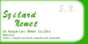 szilard nemet business card